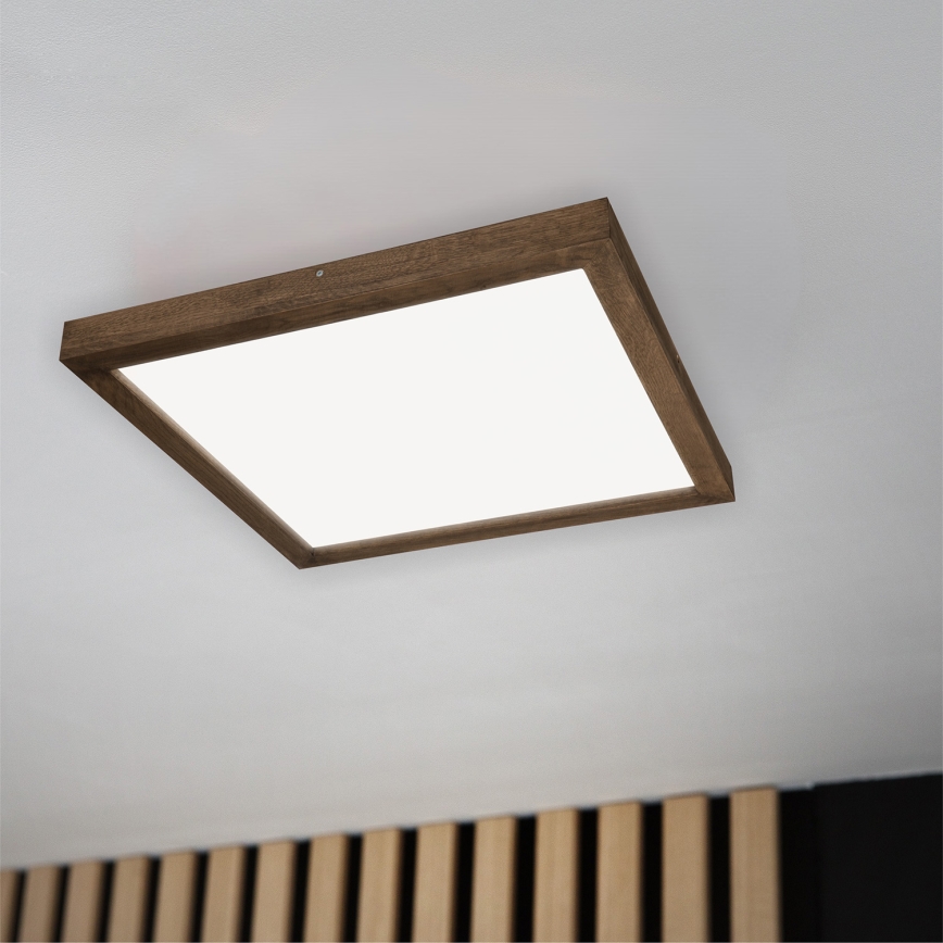 Brilagi - LED Ściemnialny plafon łazienkowy WOODY FRAME LED/50W/230V dąb 60x60 cm 3000-6000K IP44 + zdalne sterowanie