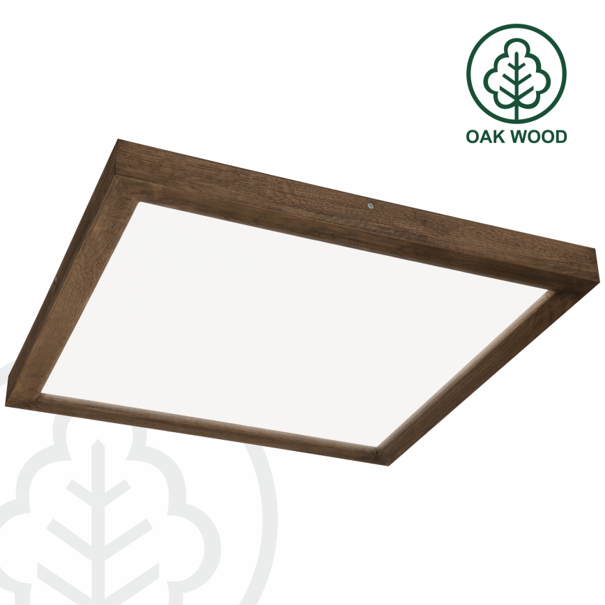 Brilagi - LED Ściemnialny plafon łazienkowy WOODY FRAME LED/50W/230V dąb 60x60 cm 3000-6000K IP44 + zdalne sterowanie