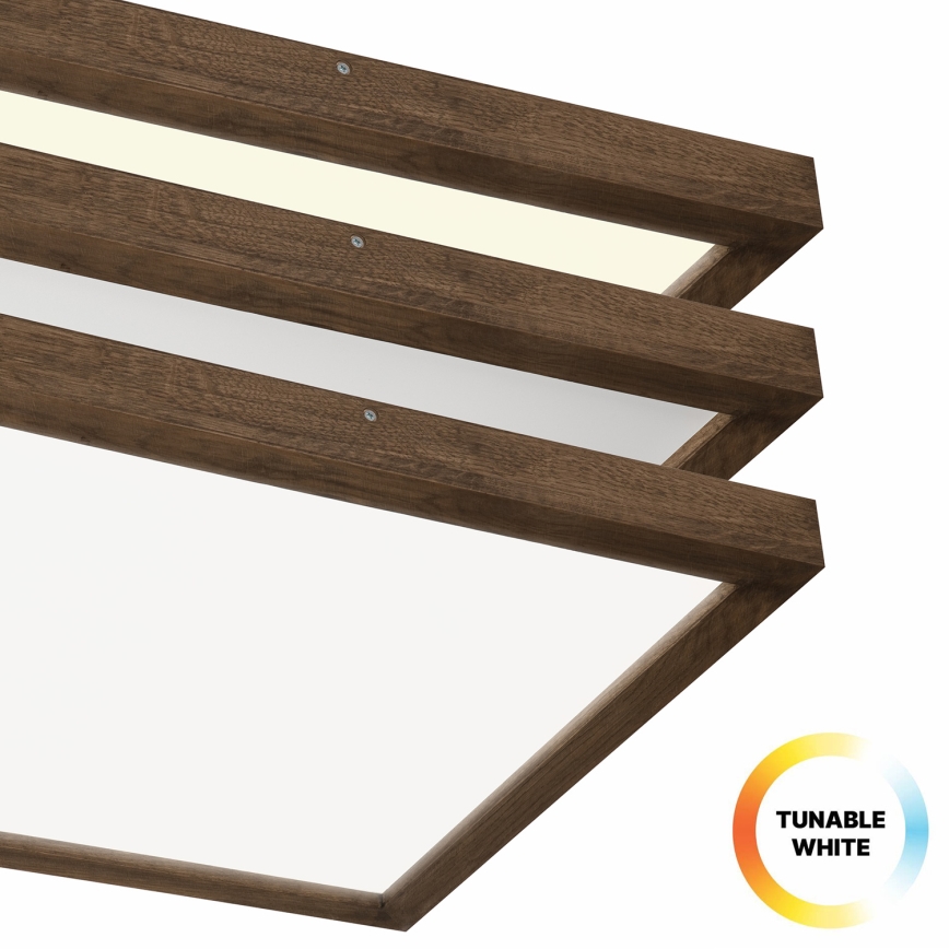 Brilagi - LED Ściemnialny plafon łazienkowy WOODY FRAME LED/50W/230V dąb 60x60 cm 3000-6000K IP44 + zdalne sterowanie