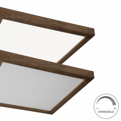 Brilagi - LED Ściemnialny plafon łazienkowy WOODY FRAME LED/50W/230V dąb 60x60 cm 3000-6000K IP44 + zdalne sterowanie