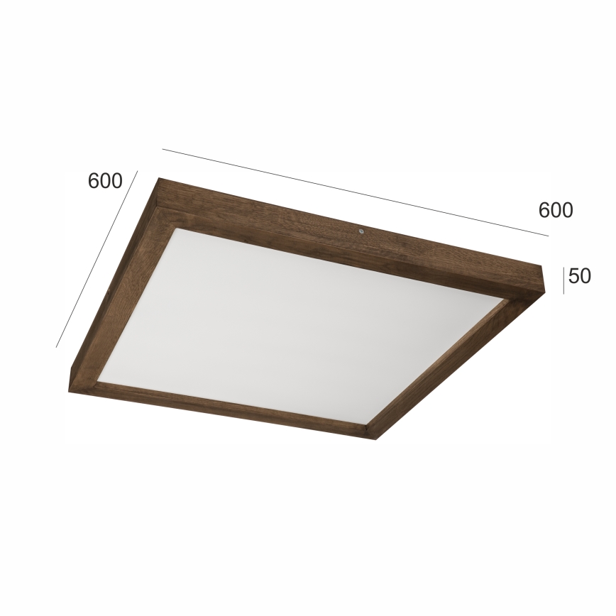 Brilagi - LED Ściemnialny plafon łazienkowy WOODY FRAME LED/50W/230V dąb 60x60 cm 3000-6000K IP44 + zdalne sterowanie