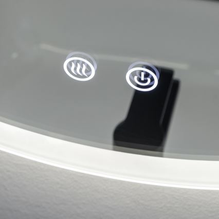 Brilagi - Podgrzewane lustro łazienkowe LED CLARA ECO, 12W, 230V, śr. 60 cm, IP44, CRI 90, ściemnialne + CCT