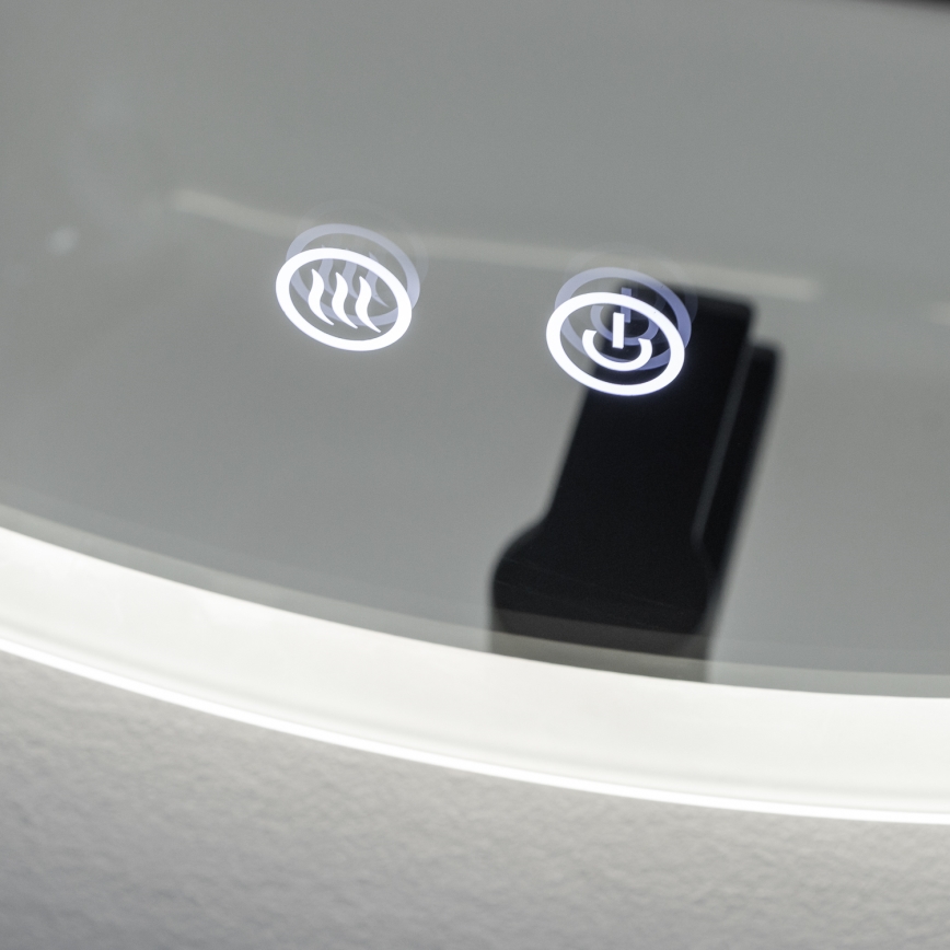 Brilagi - Podgrzewane lustro łazienkowe LED CLARA ECO, 12W, 230V, śr. 60 cm, IP44, CRI 90, ściemnialne + CCT