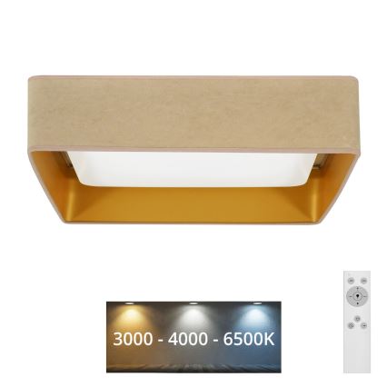 Brilagi - LED Plafon ściemnialny VELVET SQUARE LED/24W/230V 3000/4000/6500K + Pilot zdalnego sterowania beżowe