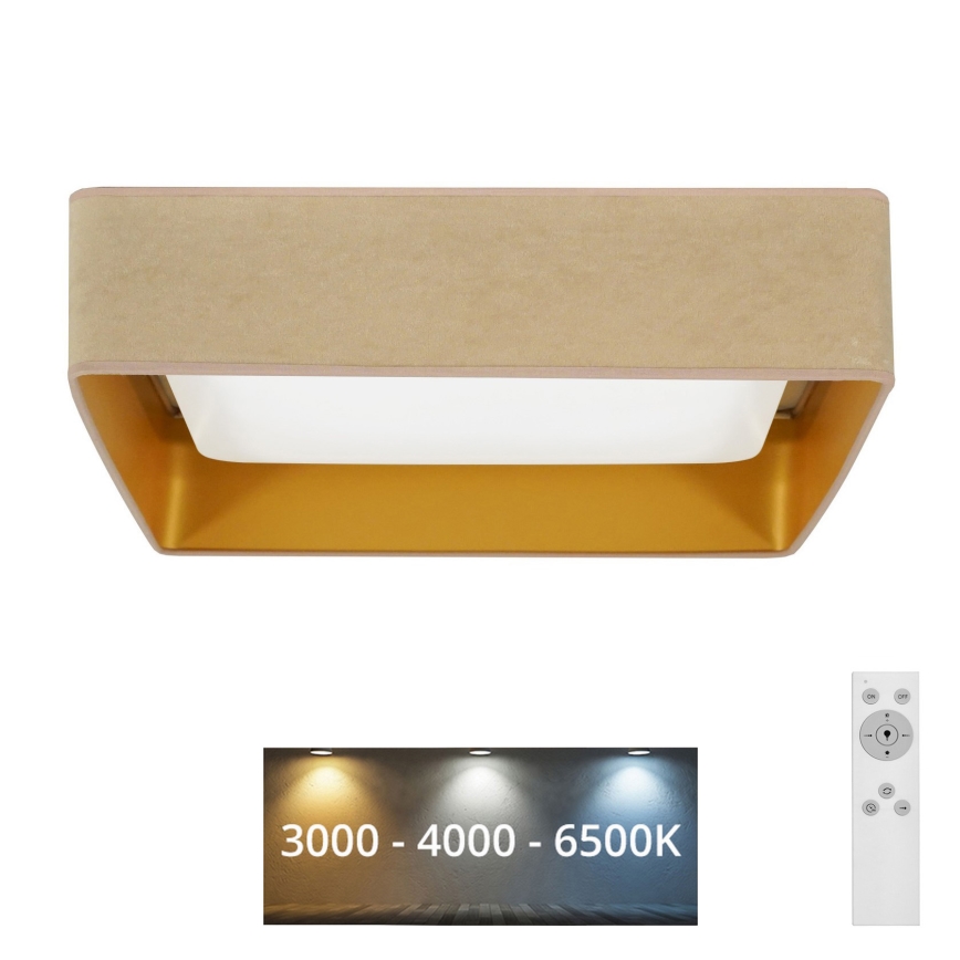 Brilagi - LED Plafon ściemnialny VELVET SQUARE LED/24W/230V 3000/4000/6500K + Pilot zdalnego sterowania beżowe
