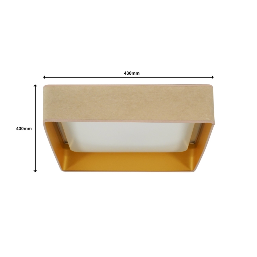 Brilagi - LED Plafon ściemnialny VELVET SQUARE LED/24W/230V 3000/4000/6500K + Pilot zdalnego sterowania beżowe