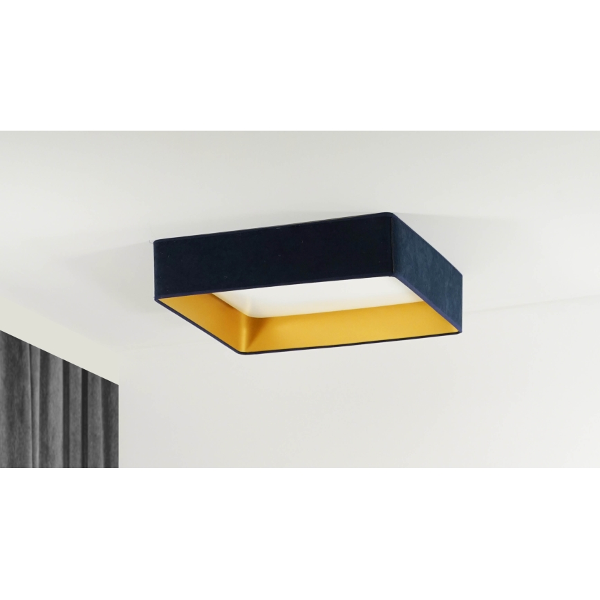 Brilagi - LED Plafon ściemnialny VELVET SQUARE LED/24W/230V 3000/4000/6500K + Pilot zdalnego sterowania ciemno niebieski