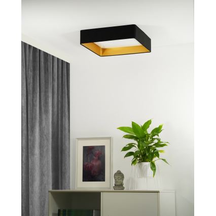 Brilagi - LED Plafon ściemnialny VELVET SQUARE LED/24W/230V 3000/4000/6500K + Pilot zdalnego sterowania czarne