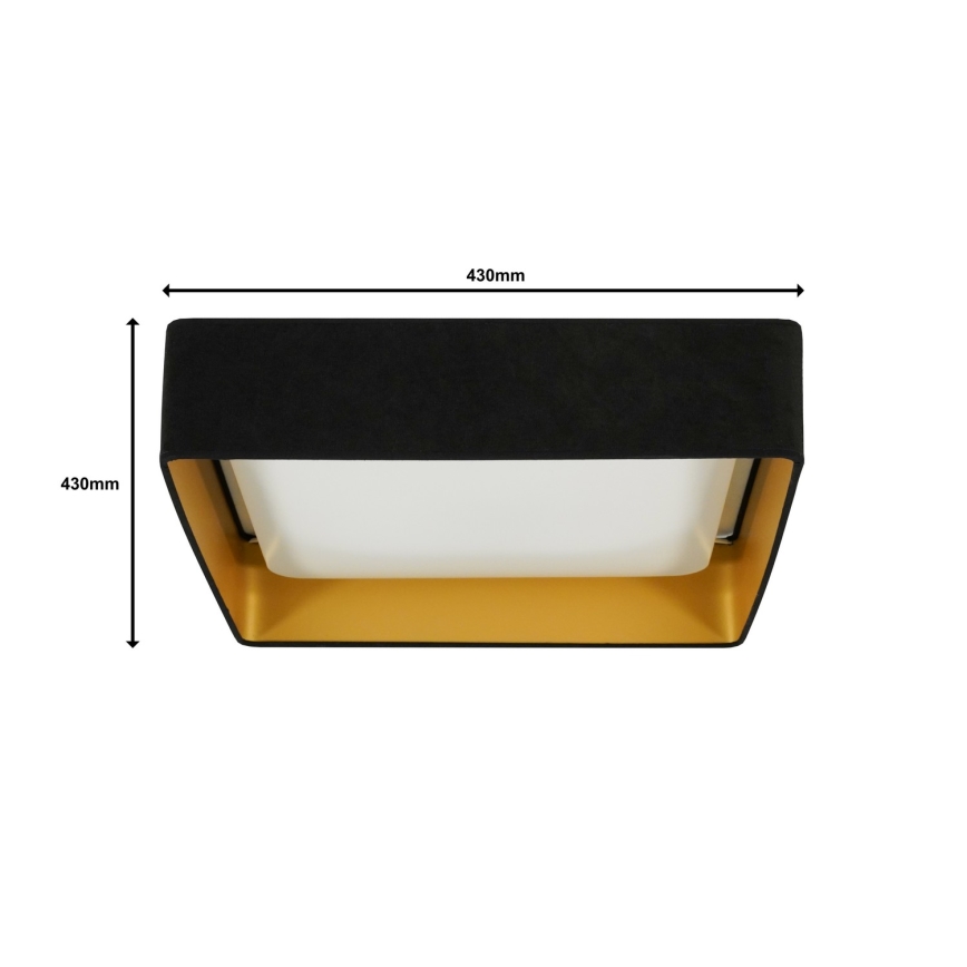 Brilagi - LED Plafon ściemnialny VELVET SQUARE LED/24W/230V 3000/4000/6500K + Pilot zdalnego sterowania czarne