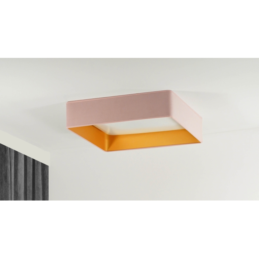 Brilagi - LED Plafon ściemnialny VELVET SQUARE LED/24W/230V 3000/4000/6500K + Pilot zdalnego sterowania różowe