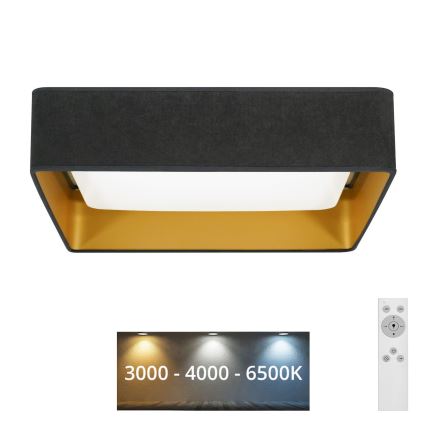 Brilagi - LED Plafon ściemnialny VELVET SQUARE LED/24W/230V 3000/4000/6500K + Pilot zdalnego sterowania szare