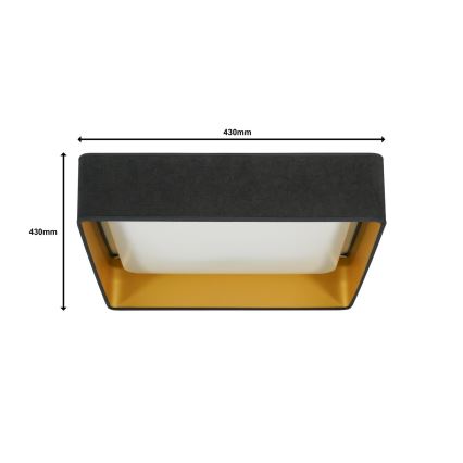 Brilagi - LED Plafon ściemnialny VELVET SQUARE LED/24W/230V 3000/4000/6500K + Pilot zdalnego sterowania szare