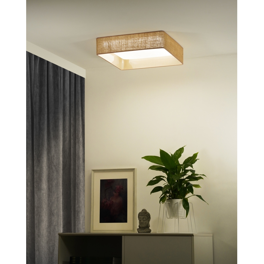 Brilagi - LED Plafon ściemnialny VELVET SQUARE SMART LED/36W/230V 2700-6500K Wi-Fi Tuya + pilot zdalnego sterowania brązowe