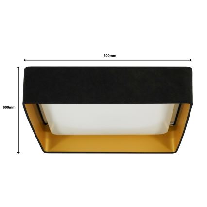 Brilagi - LED Plafon ściemnialny VELVET SQUARE SMART LED/36W/230V 2700-6500K Wi-Fi Tuya + Pilot zdalnego sterowania czarne