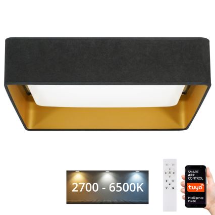 Brilagi - LED Plafon ściemnialny VELVET SQUARE SMART LED/36W/230V 2700-6500K Wi-Fi Tuya + Pilot zdalnego sterowania szare