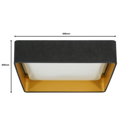 Brilagi - LED Plafon ściemnialny VELVET SQUARE SMART LED/36W/230V 2700-6500K Wi-Fi Tuya + Pilot zdalnego sterowania szare