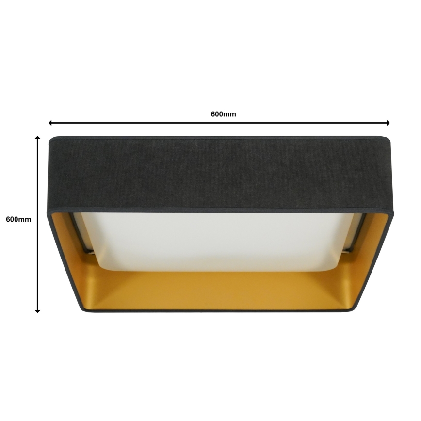 Brilagi - LED Plafon ściemnialny VELVET SQUARE SMART LED/36W/230V 2700-6500K Wi-Fi Tuya + Pilot zdalnego sterowania szare