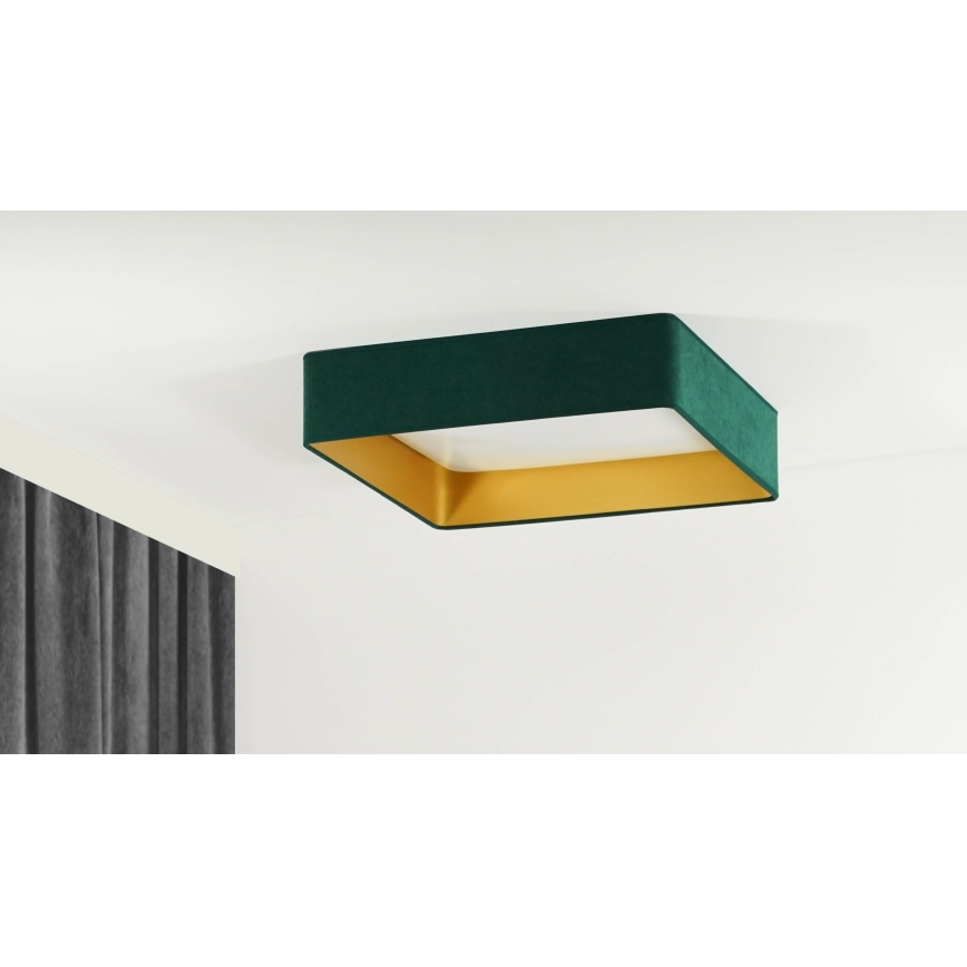 Brilagi - LED Plafon ściemnialny VELVET SQUARE SMART LED/36W/230V 2700-6500K Wi-Fi Tuya + Pilot zdalnego sterowania zielony