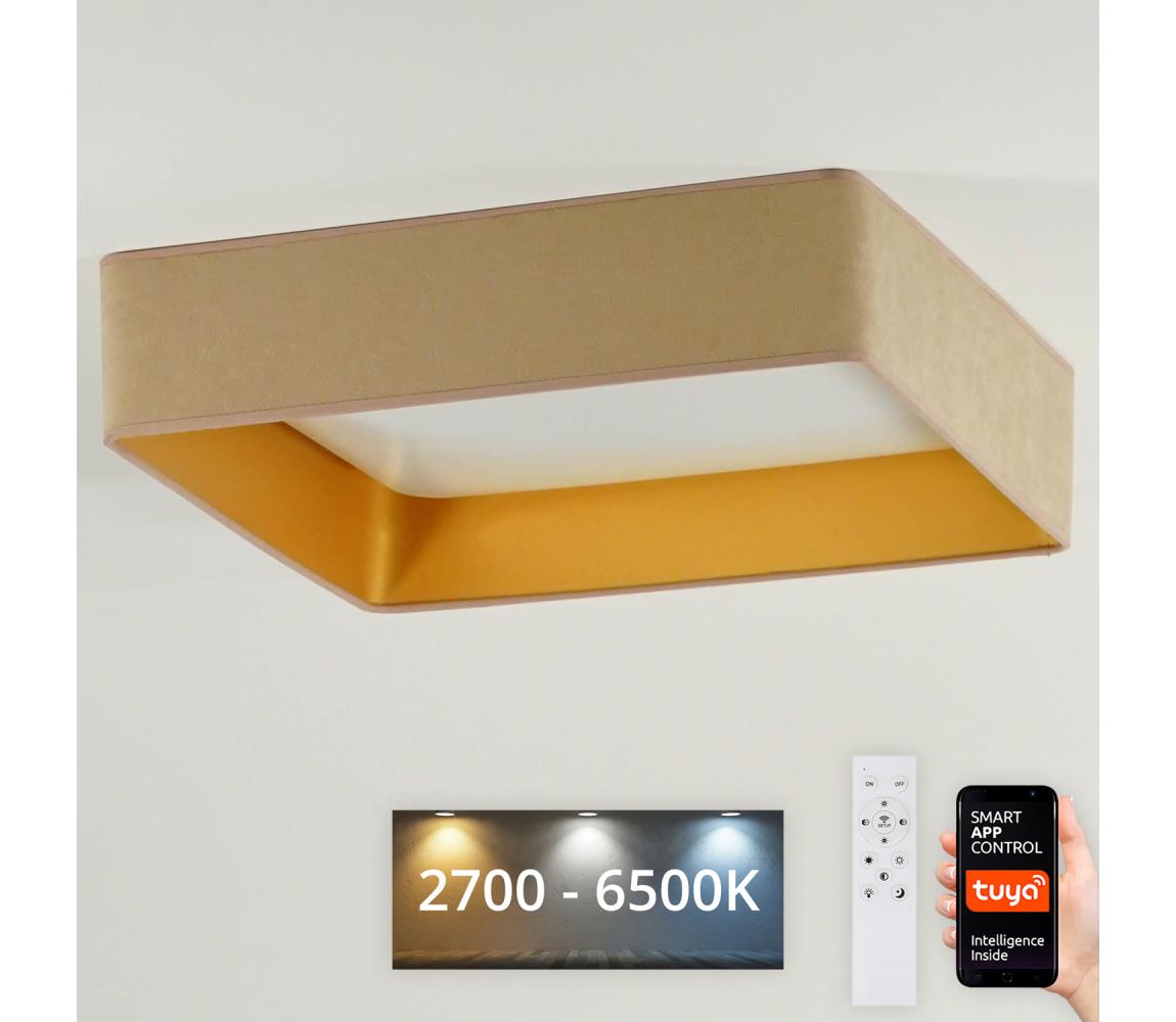 Brilagi-Ściemnialne światło LED VELVET SQUARE LED/36W/230V Wi-Fi Tuya+RC beżowe