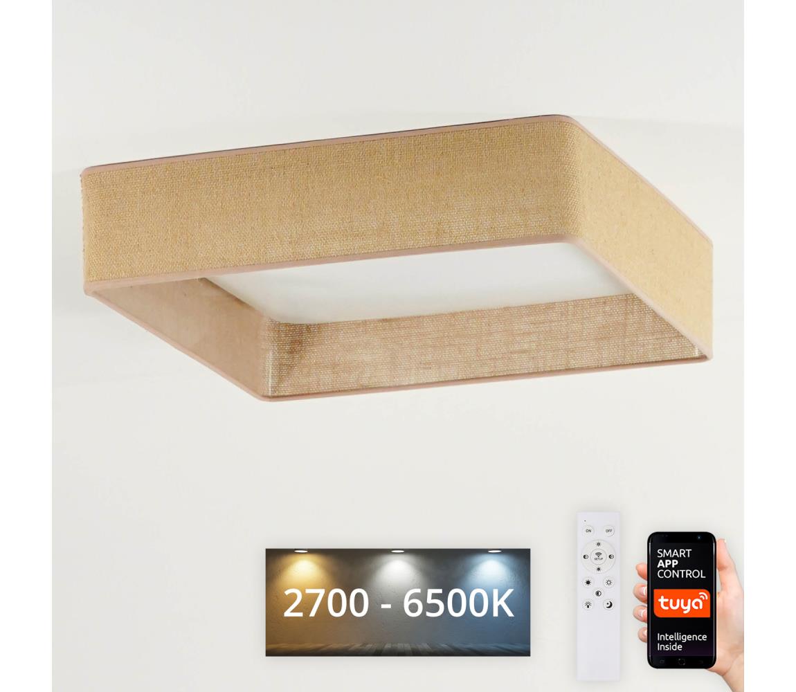 Brilagi-Ściemnialne światło LED VELVET SQUARE LED/36W/230V Wi-Fi Tuya+RC brązowe