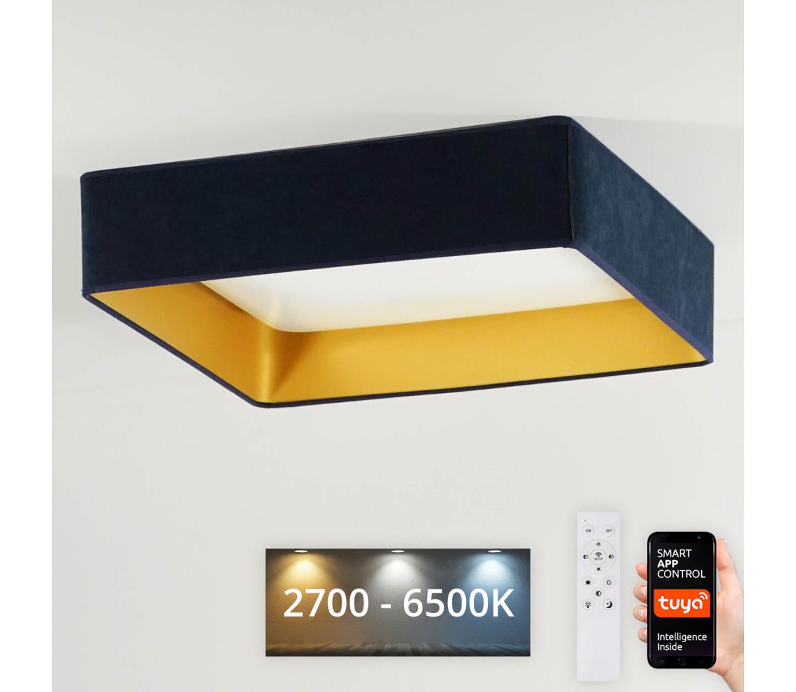Brilagi-Ściemnialne światło LED VELVET SQUARE LED/36W/230V Wi-Fi Tuya+RC ciemno niebieski