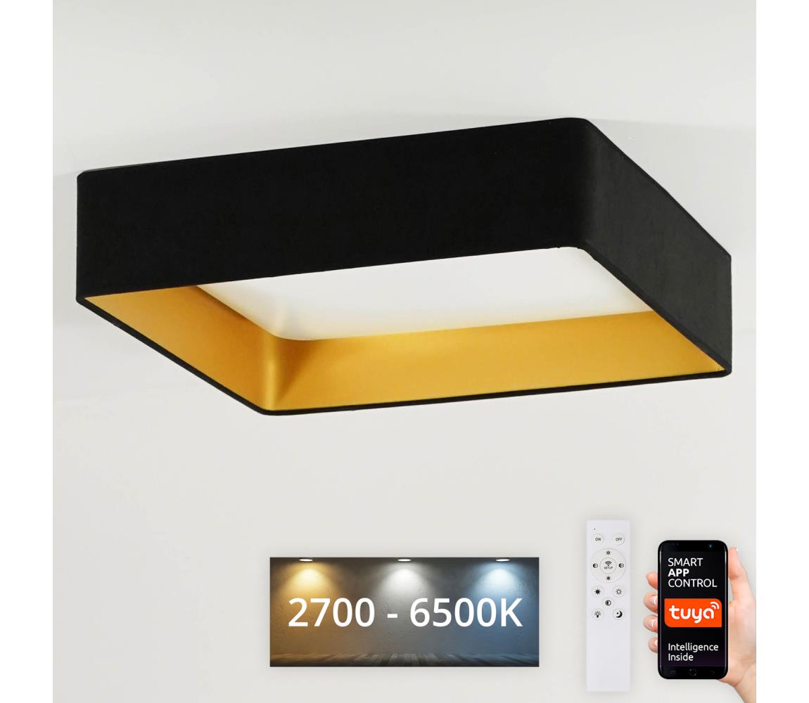 Brilagi-Ściemnialne światło LED VELVET SQUARE LED/36W/230V Wi-Fi Tuya+RC czarne