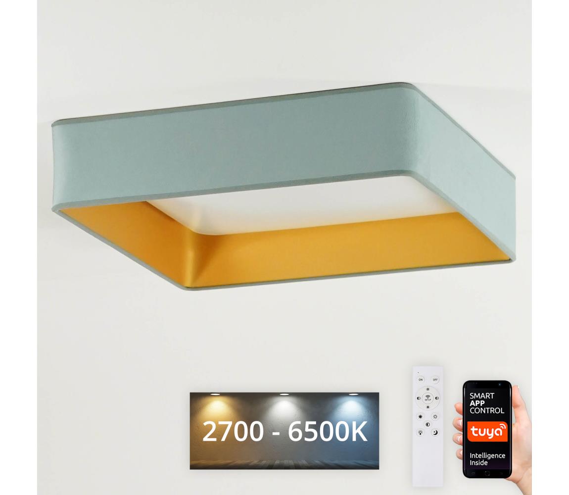 Brilagi-Ściemnialne światło LED VELVET SQUARE LED/36W/230V Wi-Fi Tuya+RC miętowy