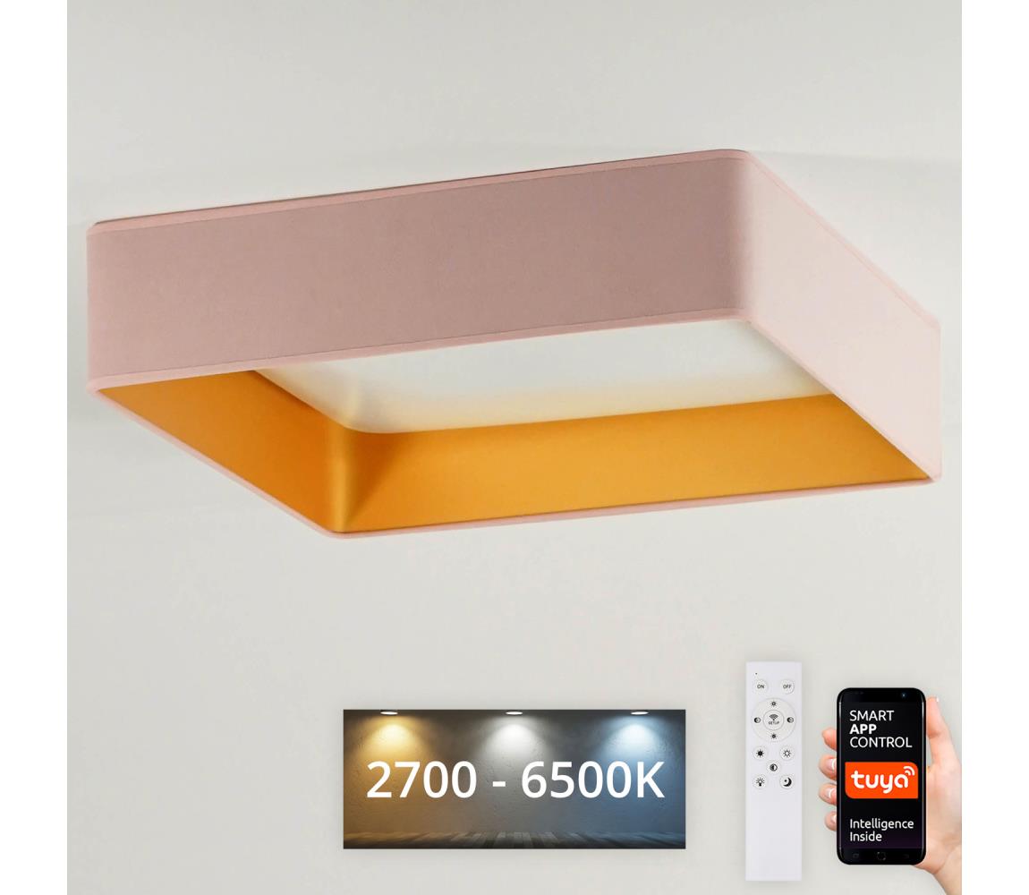 Brilagi-Ściemnialne światło LED VELVET SQUARE LED/36W/230V Wi-Fi Tuya+RC różowe