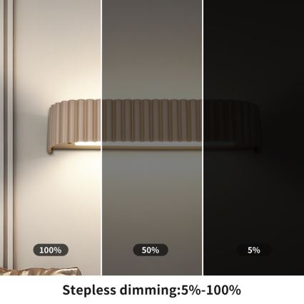 BRILAGI - LED ściemnialna oprawa ścienna FALCON MODERN LED/14W/230V 3000-6000K 40 cm beżowa + pilot zdalnego sterowania