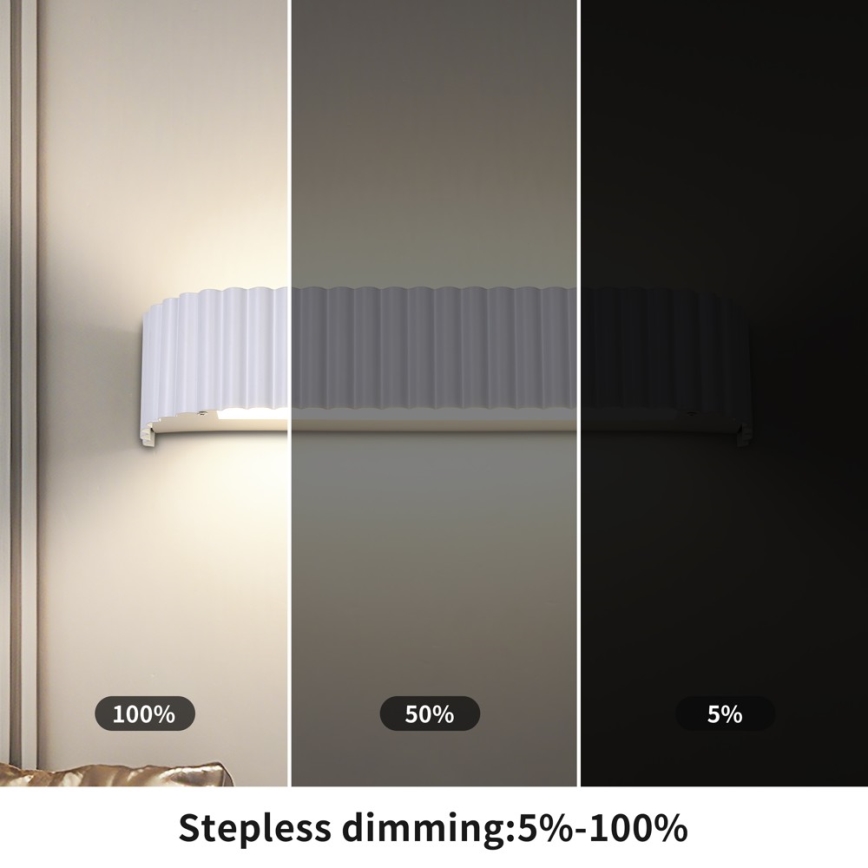 Brilagi - Ściemnialny kinkiet LED FALCON MODERN LED/14W/230V 3000-6000K 40 cm biały + pilot zdalnego sterowania