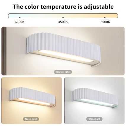 Brilagi - Ściemnialny kinkiet LED FALCON MODERN LED/14W/230V 3000-6000K 40 cm biały + pilot zdalnego sterowania