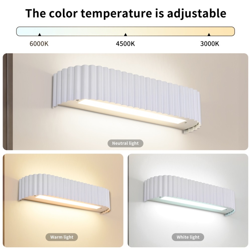 Brilagi - Ściemnialny kinkiet LED FALCON MODERN LED/14W/230V 3000-6000K 40 cm biały + pilot zdalnego sterowania