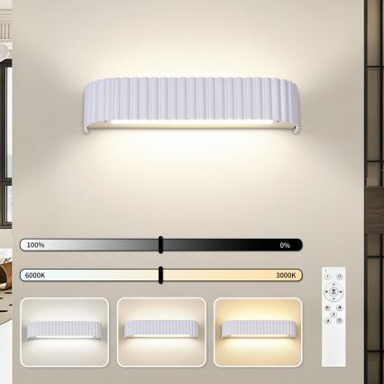Brilagi - Ściemnialny kinkiet LED FALCON MODERN LED/14W/230V 3000-6000K 40 cm biały + pilot zdalnego sterowania