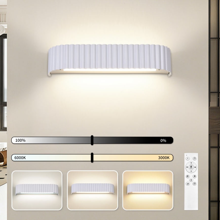 Brilagi - Ściemnialny kinkiet LED FALCON MODERN LED/14W/230V 3000-6000K 40 cm biały + pilot zdalnego sterowania