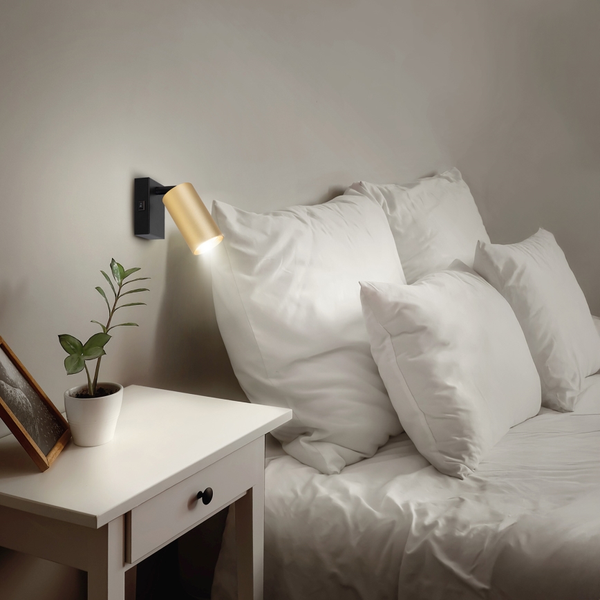 Brilagi - LED RGBW ściemnialny kinkiet punktowy ścienny SELE 1xGU10/4,8W/230V 3000K czarny/złoty + pilot zdalnego sterowania