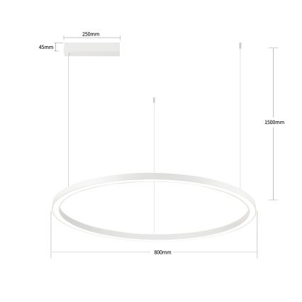 Brilagi - LED ściemnialny żyrandol wiszący na lince PORTOFINO LED/60W/230V 3000-6000K śr. 80 cm biały + pilot zdalnego sterowania