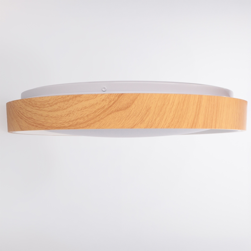 Brilagi - ściemnialna oprawa sufitowa LED FLOCO LED/48W/230V śr. 40 cm dekor drewna/biały + pilot zdalnego sterowania