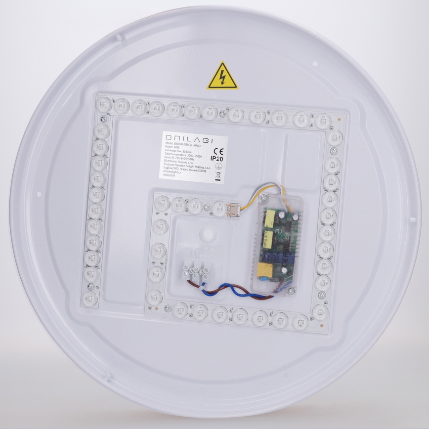 Brilagi - ściemnialna oprawa sufitowa LED FLOCO LED/48W/230V śr. 40 cm dekor drewna/biały + pilot zdalnego sterowania