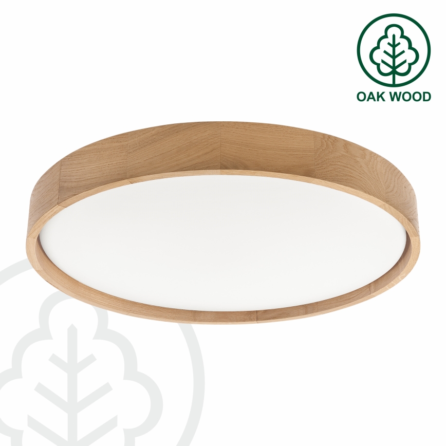 Brilagi - ściemnialna lampa sufitowa MANAROLA SMART LED/36W/230V 3000–6000K Wi-Fi Tuya Beacon, średnica 51 cm, dąb + pilot zdalnego sterowania