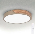 BRILAGI - ściemnialny plafon LED PILANA LED/48W/230V 3000-6500K dąb/beżowy śr. 40 cm + pilot zdalnego sterowania