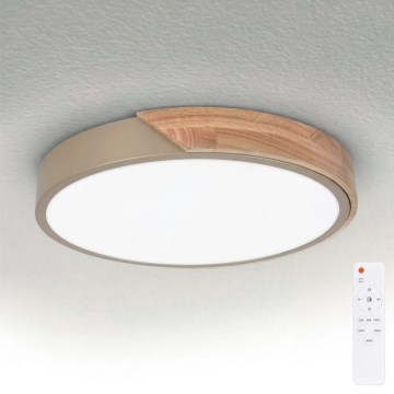 BRILAGI - ściemnialny plafon LED PILANA LED/48W/230V 3000-6500K dąb/beżowy śr. 40 cm + pilot zdalnego sterowania