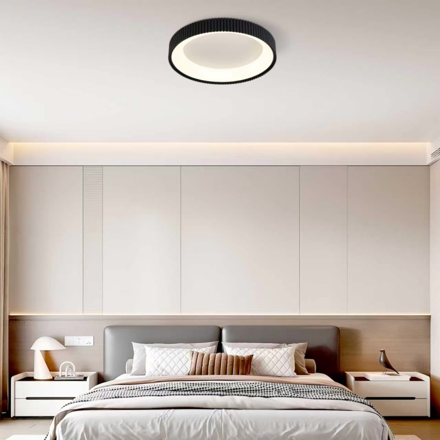 Brilagi - ściemnialny plafon sufitowy LED FALCON MODERN LED/54W/230V 3000-6500K średnica 60 cm czarny + pilot zdalnego sterowania