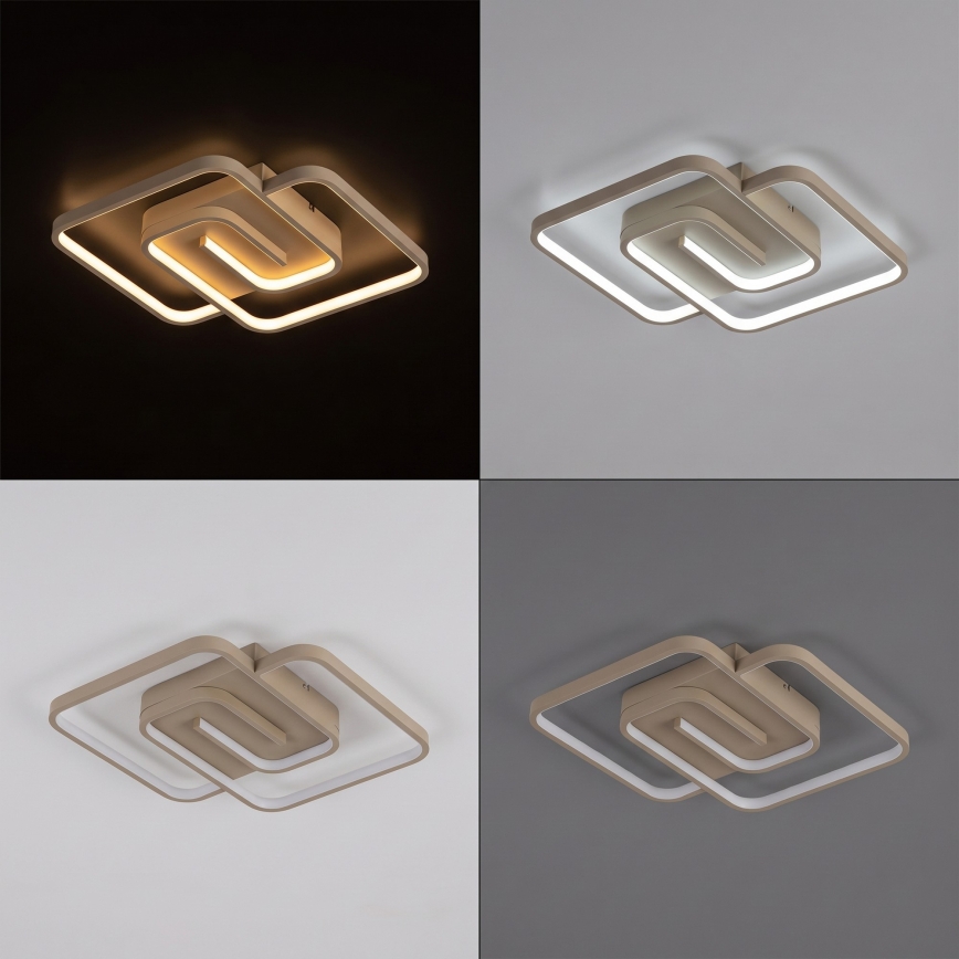 BRILAGI - Ściemnialna lampa sufitowa LED VELO LED/64W/230V 3000-6500K 48x48 cm beżowa + zdalne sterowanie