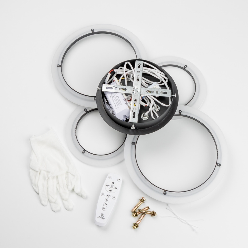 Brilagi - LED ściemnialny przysufitowy żyrandol ORBITS LED/50W/230V 3000-6500K czarny + zdalne sterowanie