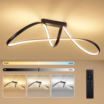 Brilagi - ściemnialny przysufitowy żyrandol TWISTER LED/60W/230V 3000-6000K czarny + zdalne sterowanie