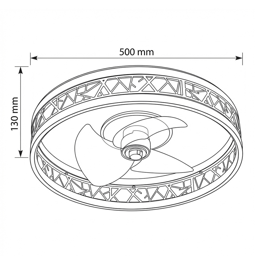 Brilagi - ściemnialny wentylator sufitowy LED/34W/230V 3000-6500K śr. 50 cm czarny/złoty + pilot zdalnego sterowania