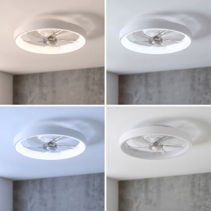 Brilagi - ściemnialny wentylator sufitowy LED/34W/230V 3000-6500K śr. 50 cm biały + pilot zdalnego sterowania