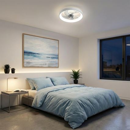 Brilagi - ściemnialny wentylator sufitowy LED/34W/230V 3000-6500K śr. 50 cm biały + pilot zdalnego sterowania