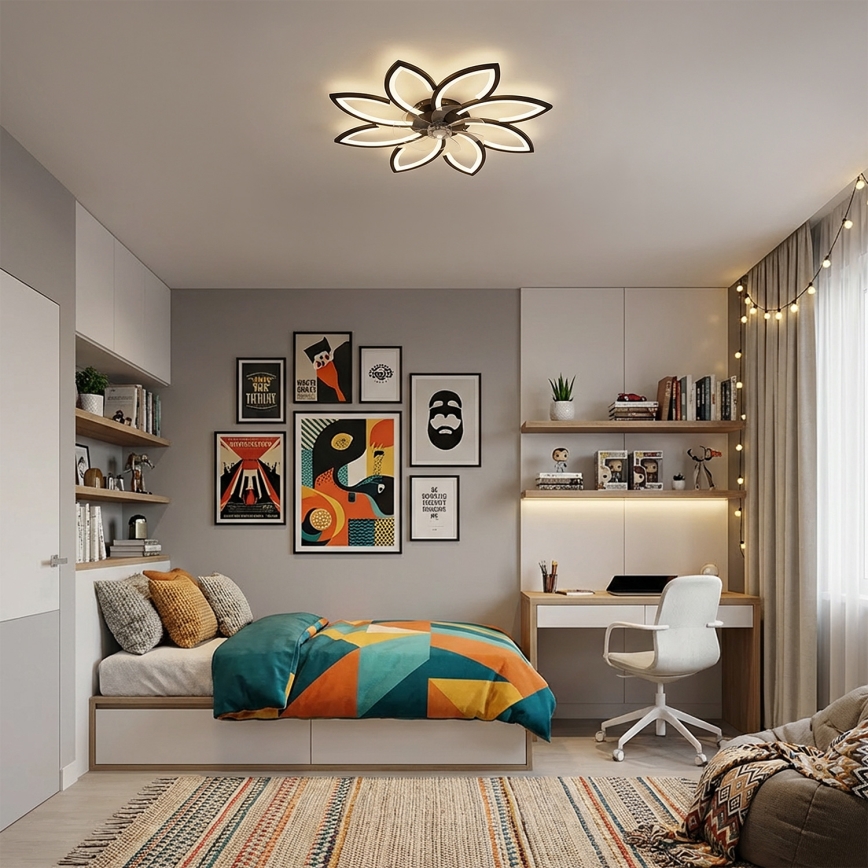 Brilagi - ściemnialny wentylator sufitowy LED/43W/230V, średnica 90 cm, czarny + pilot zdalnego sterowania