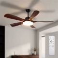 Brilagi - ściemnialny sufitowy wentylator LED LED/34W/230V 3000-6500K Ø 132 cm czarny/brązowy + pilot zdalnego sterowania